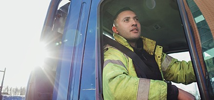 Mobil Business Solutions customer driving a truck 